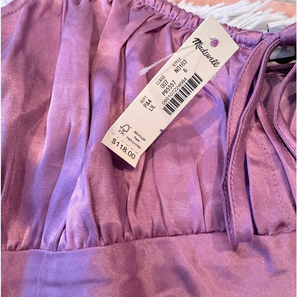 MADEWELL Square Neck Midi Dress Lilac 6 NWT* - Picture 8 of 8